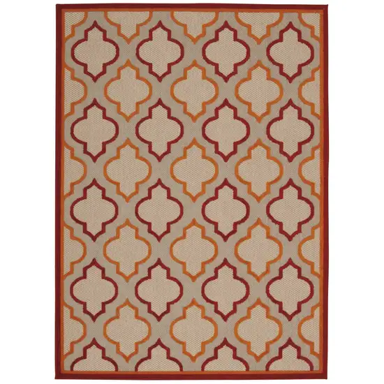 Red Trellis Indoor Outdoor Area Rug Photo 6