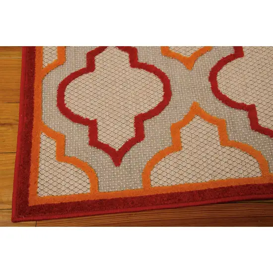 Red Trellis Indoor Outdoor Area Rug Photo 3