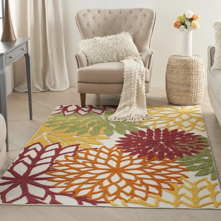 Red Warm Harvest Indoor Outdoor Area Rug Photo 4