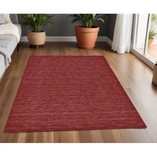 Red Wool Hand Woven Area Rug Photo 1