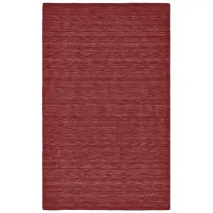 Photo of Red Wool Hand Woven Stain Resistant Area Rug