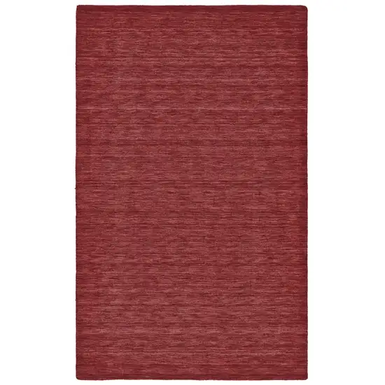 Red Wool Hand Woven Stain Resistant Area Rug Photo 1