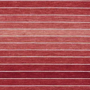 Photo of Red Wool Striped Hand Woven Area Rug