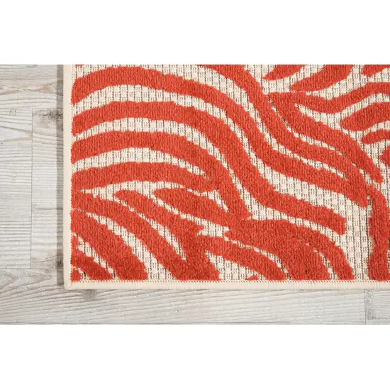 Red Zebra Pattern Indoor Outdoor Area Rug Photo 5