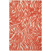 Photo of Red Zebra Pattern Indoor Outdoor Area Rug