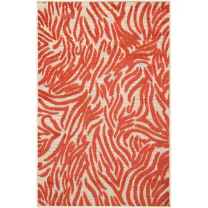 Photo of Red Zebra Pattern Indoor Outdoor Area Rug