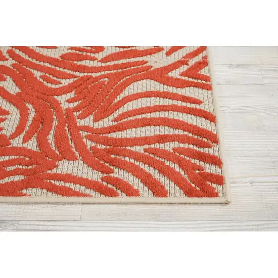 Red Zebra Pattern Indoor Outdoor Area Rug Photo 3