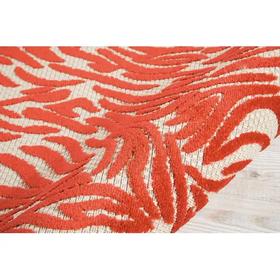 Red Zebra Pattern Indoor Outdoor Area Rug Photo 2