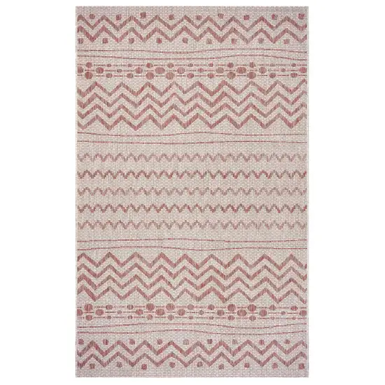 Red Zigzag Indoor Outdoor Area Rug Photo 7