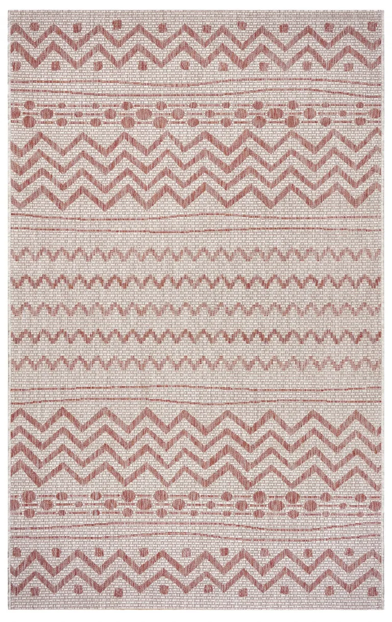 Red Zigzag Indoor Outdoor Area Rug Photo 1