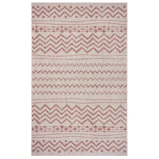 Red Zigzag Indoor Outdoor Area Rug Photo 1