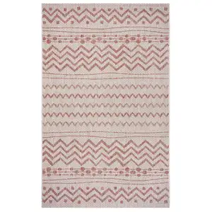 Photo of Red Zigzag Indoor Outdoor Area Rug