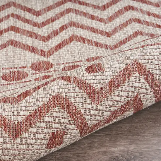 Red Zigzag Indoor Outdoor Area Rug Photo 5