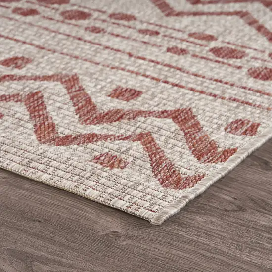 Red Zigzag Indoor Outdoor Area Rug Photo 3