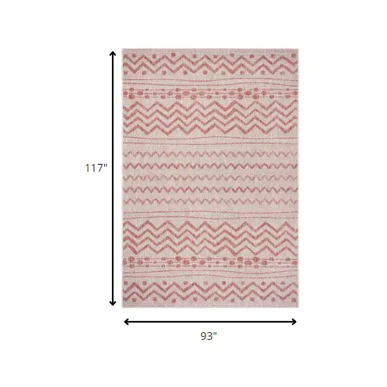 Red Zigzag Indoor Outdoor Area Rug Photo 7