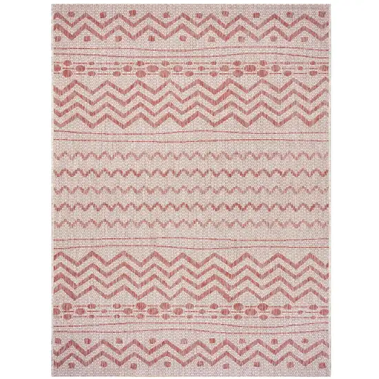 Red Zigzag Indoor Outdoor Area Rug Photo 6