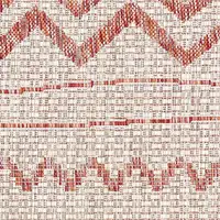 Photo of Red Zigzag Indoor Outdoor Area Rug