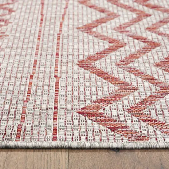 Red Zigzag Indoor Outdoor Area Rug Photo 3