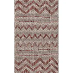 Photo of Red Zigzag Indoor Outdoor Scatter Rug