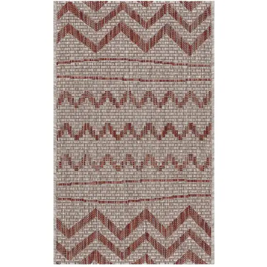 Red Zigzag Indoor Outdoor Scatter Rug Photo 7