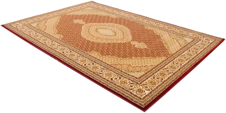 Red and Beige Medallion Area Rug Photo 1