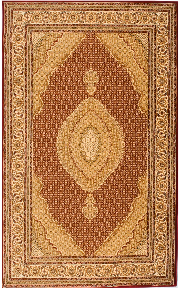 Red and Beige Medallion Runner Rug Photo 3