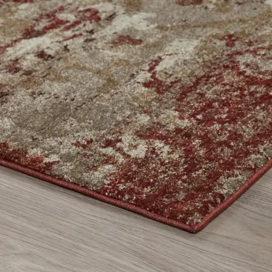 Red and Beige Oriental Area Rug Photo 7