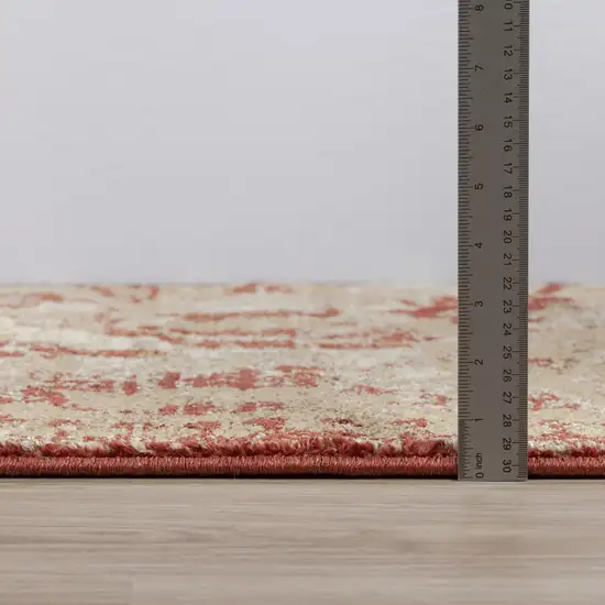 Red and Beige Oriental Area Rug Photo 6