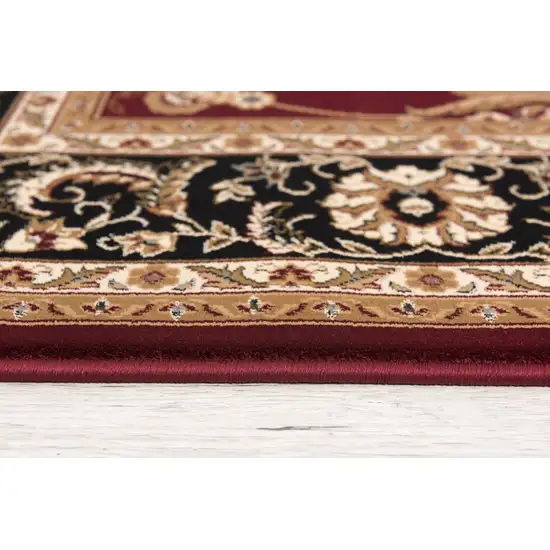 Red and Black Ornamental Area Rug Photo 8