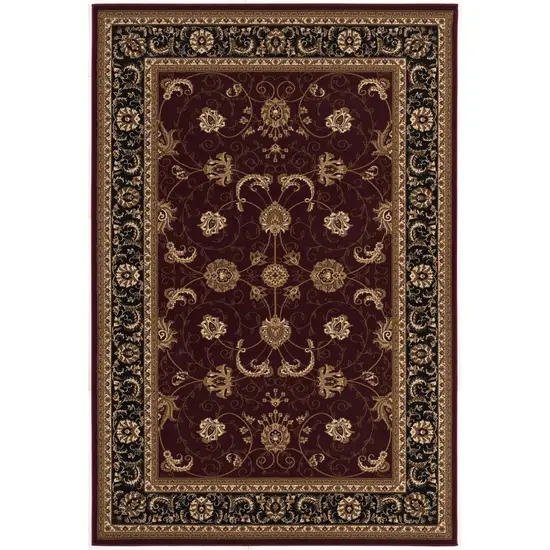 Red and Black Ornamental Area Rug Photo 3