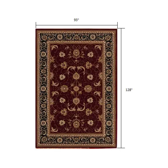 Red and Black Ornamental Area Rug Photo 1