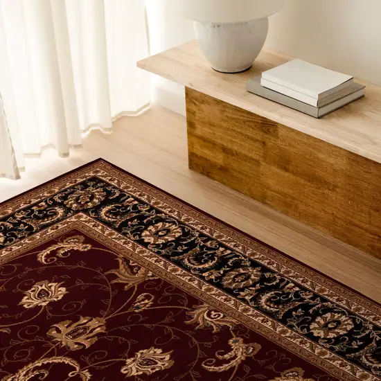 Red and Black Ornamental Area Rug Photo 5