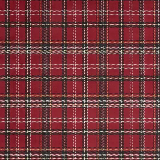 Red and Black Plaid Power Loom Area Rug Photo 7