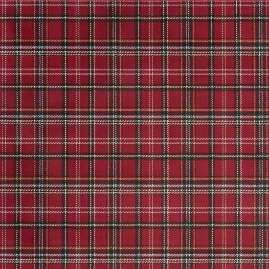 Red and Black Plaid Power Loom Area Rug Photo 8