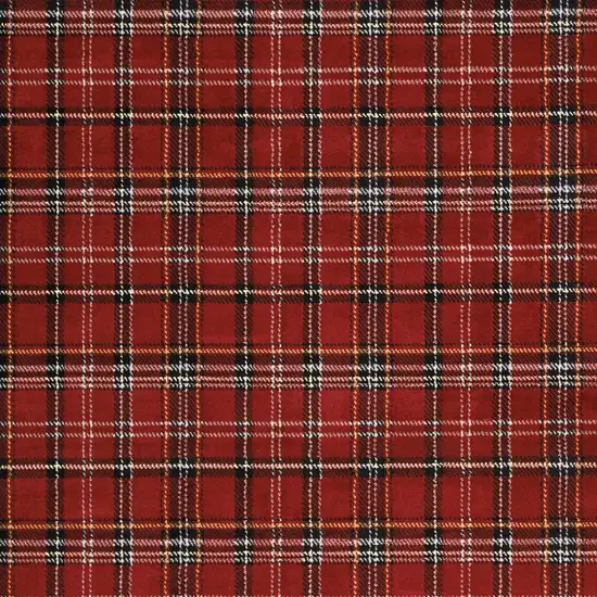 Red and Black Plaid Power Loom Area Rug Photo 6