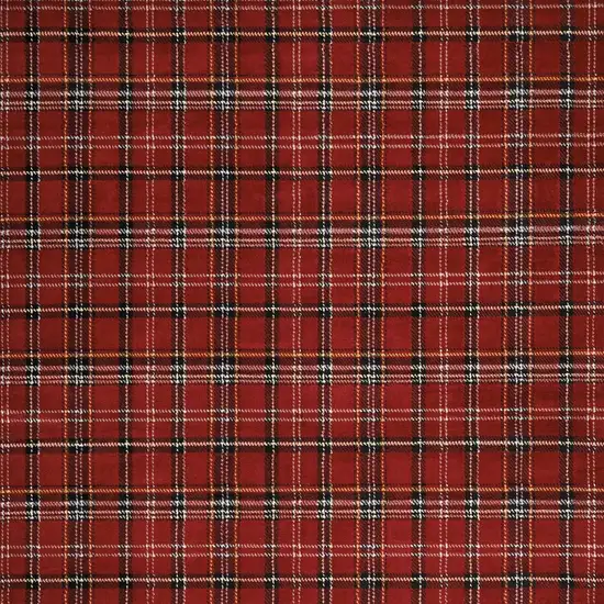 Red and Black Plaid Power Loom Area Rug Photo 7