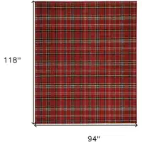 Photo of Red and Black Plaid Power Loom Area Rug