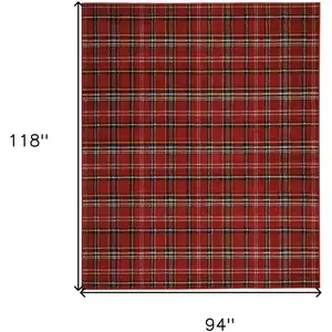 Photo of Red and Black Plaid Power Loom Area Rug