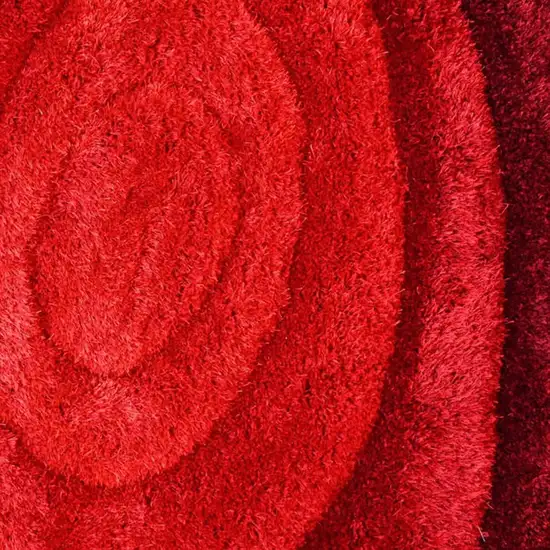 Red and Black Shag Hand Tufted Area Rug Photo 4