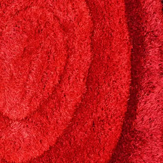 Red and Black Shag Hand Tufted Area Rug Photo 3