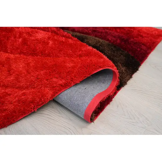 Red and Black Shag Hand Tufted Area Rug Photo 8