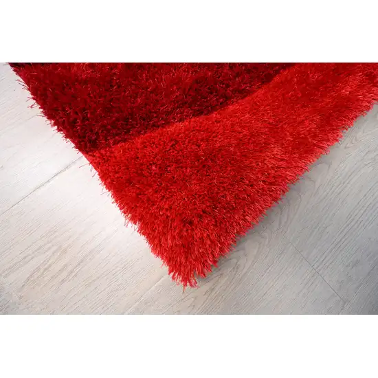 Red and Black Shag Hand Tufted Area Rug Photo 5