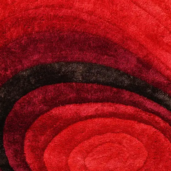 Red and Black Shag Hand Tufted Area Rug Photo 4