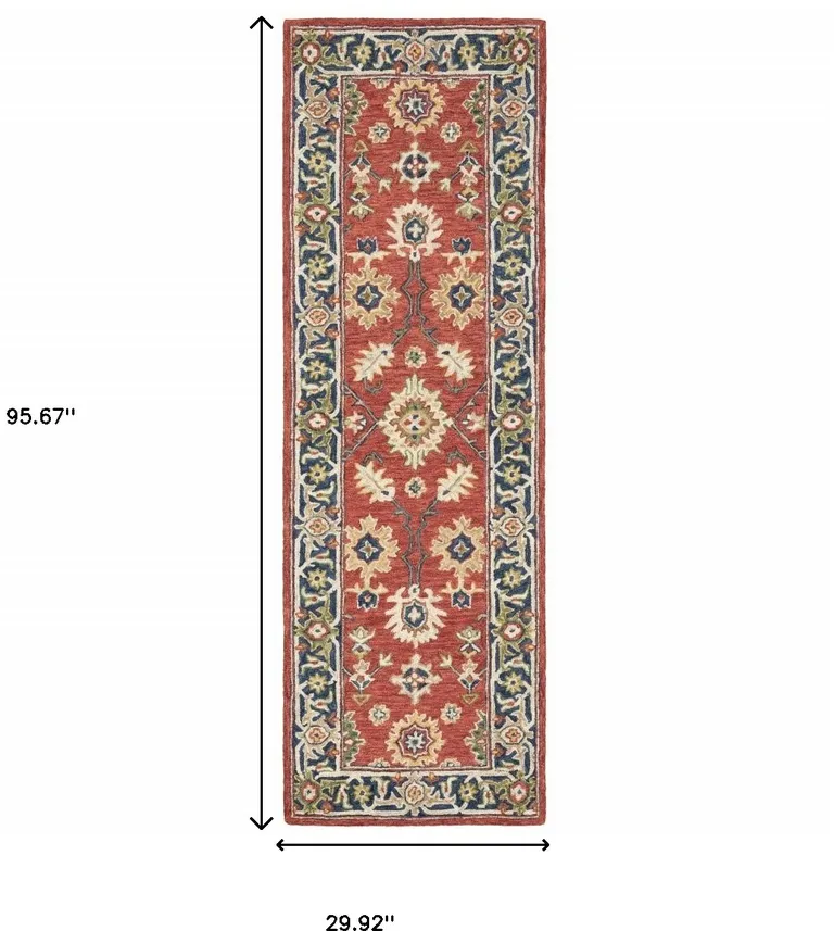 Red and Blue Bohemian Area  Rug Photo 5