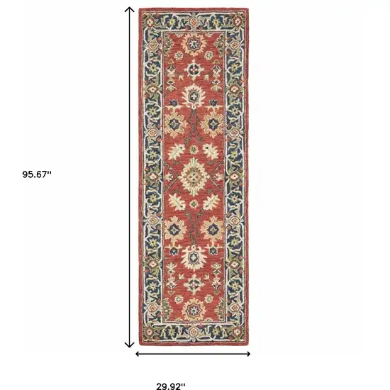 Red and Blue Bohemian Area  Rug Photo 6