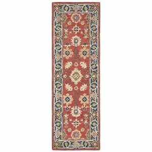 Photo of Red and Blue Bohemian Area  Rug