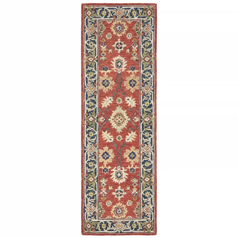 Red and Blue Bohemian Area  Rug Photo 1