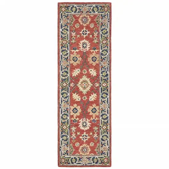 Red and Blue Bohemian Area  Rug Photo 1