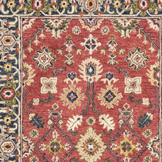 Red and Blue Bohemian Area Rug Photo 4