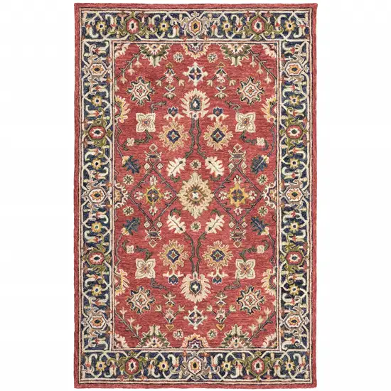 Red and Blue Bohemian Area Rug Photo 1